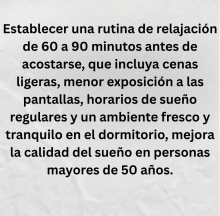 Hábitos nocturnos sencillos para dormir mejor después de los 50