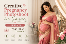 Pregnancy Photoshoot in Saree Gurgaon