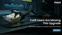 FEDUS Cat6 Ethernet cable upgrade banner showing high-speed RJ45 network cable for faster internet and improved network performance.
