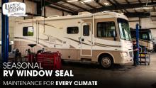 A Class A Motorhome Parked Inside a Workshop For Repair Works