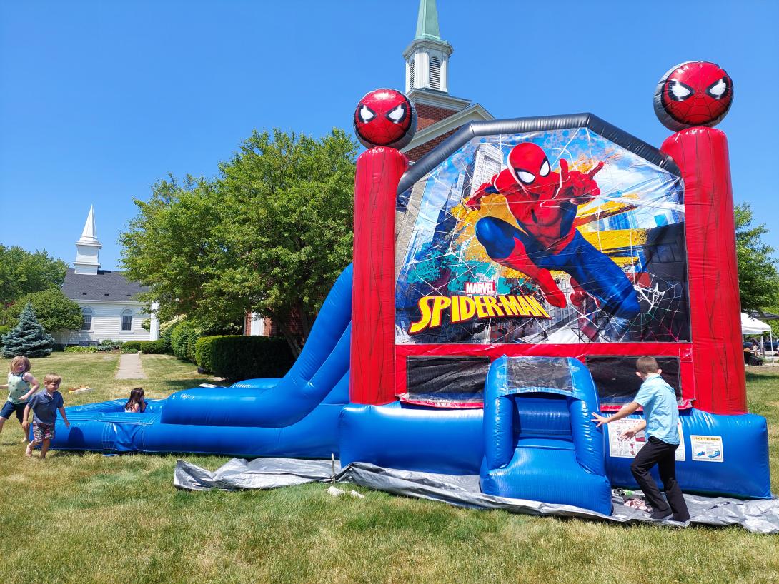 Spiderman inflatable combo bounce house rental