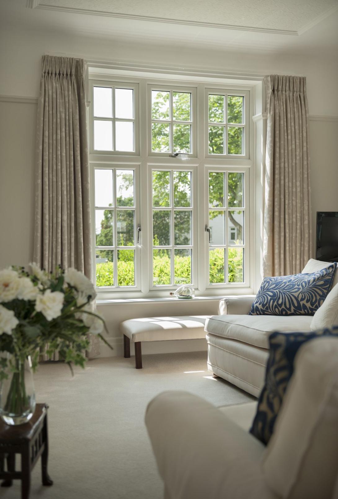 Custom wooden shutters on a London window