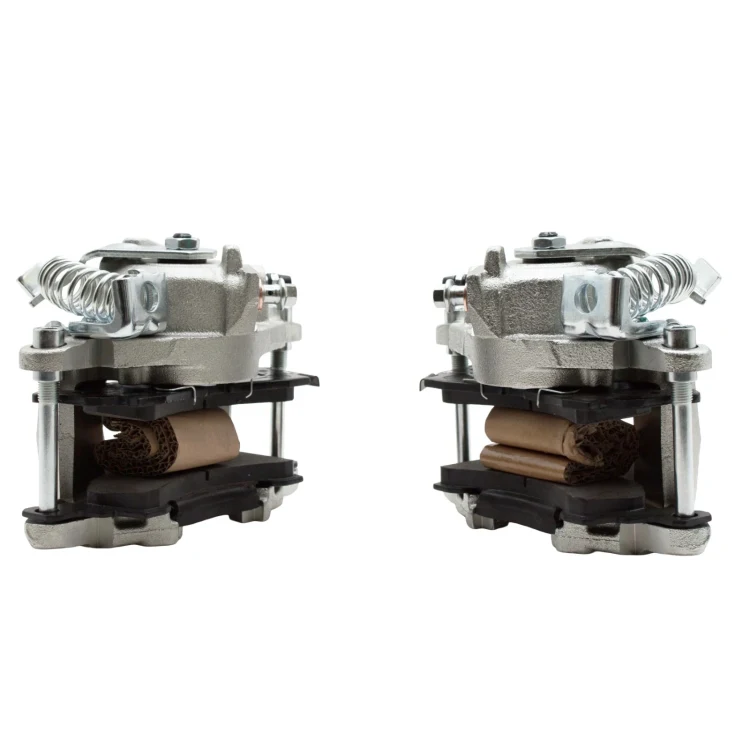 Off-Road Front Disc Brake Caliper Pair with Heavy-Duty Construction and Mounting Hardware