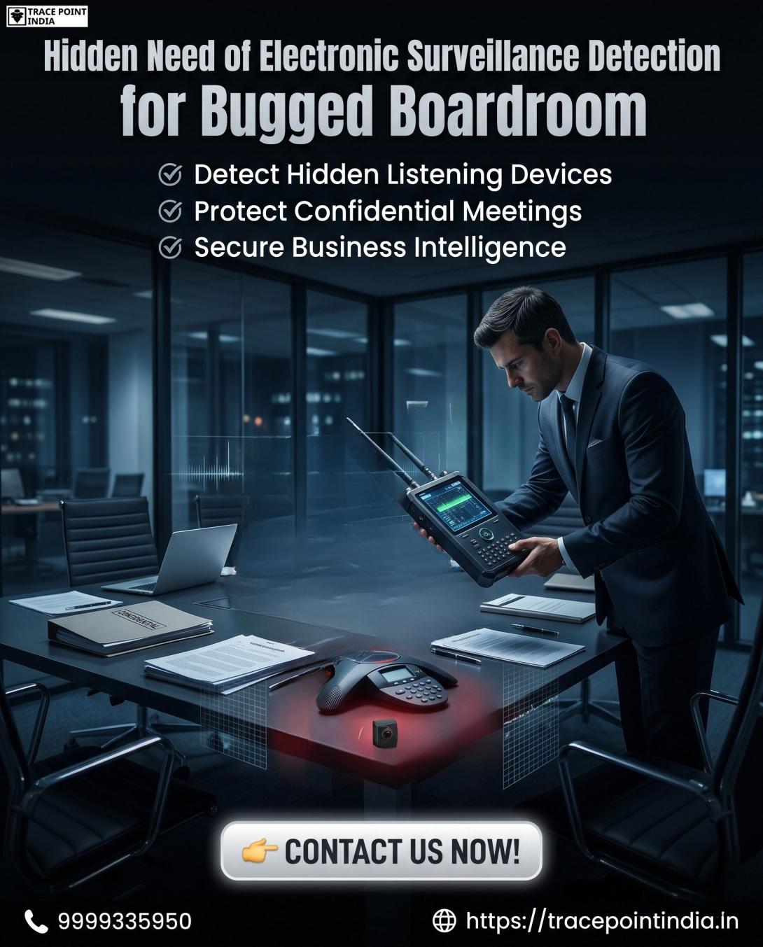 Hidden Need of Electronic Surveillance Detection for Bugged Boardroom 
