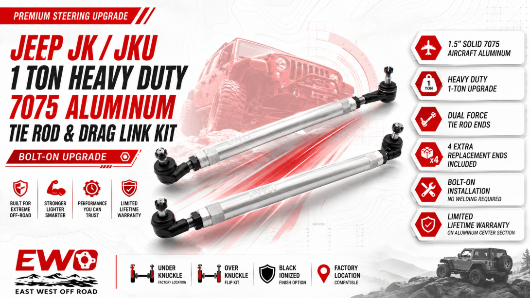Custom off-road steering kit designed for improved handling