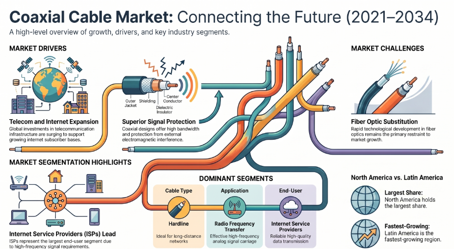 Coaxial Cable, Coaxial Cable Industry, Coaxial Cable Market, Coaxial Cable Market Size, Coaxial Cable Market Share, Coaxial Cable Market Trends, Coaxial Cable Market Growth, Coaxial Cable Market Demand