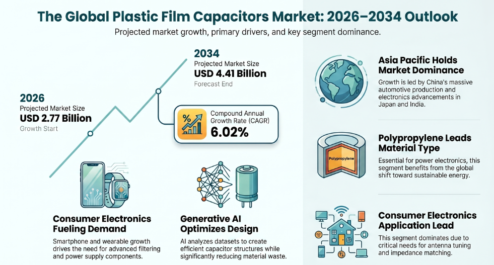 Plastic Film Capacitors, Plastic Film Capacitors Industry, Plastic Film Capacitors Market, Plastic Film Capacitors Market Size, Plastic Film Capacitors Market Share, Plastic Film Capacitors Market Trends, Plastic Film Capacitors Market Growth, Plastic Film Capacitors Market Demand